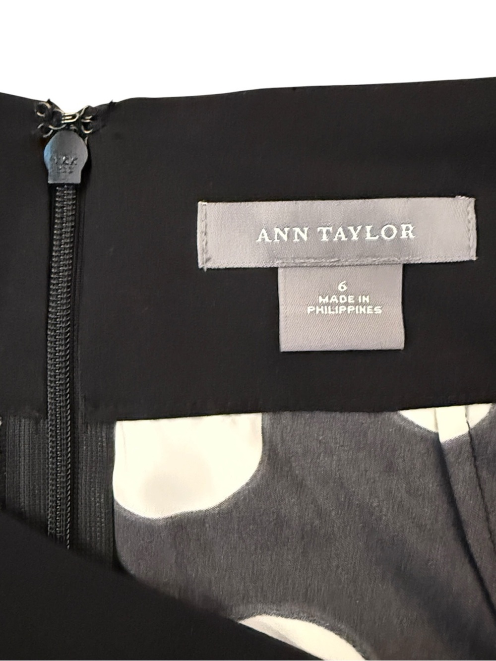 Ann Taylor Silk Polka Dot Pleated Midi Skirt Black White Sheer A-Line Size 6 - Picture 5 of 12